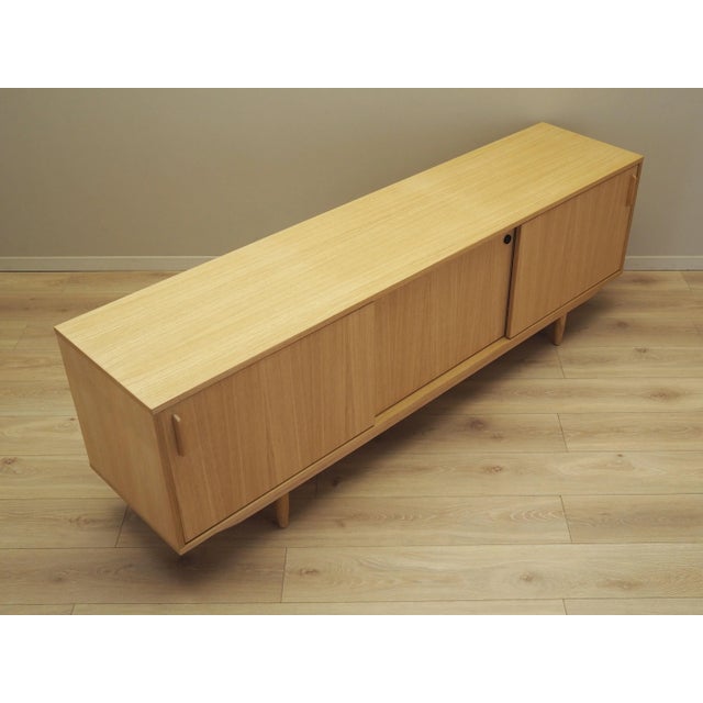 Yellow Scandinavian Blonde Oak Sideboard For Sale - Image 8 of 12