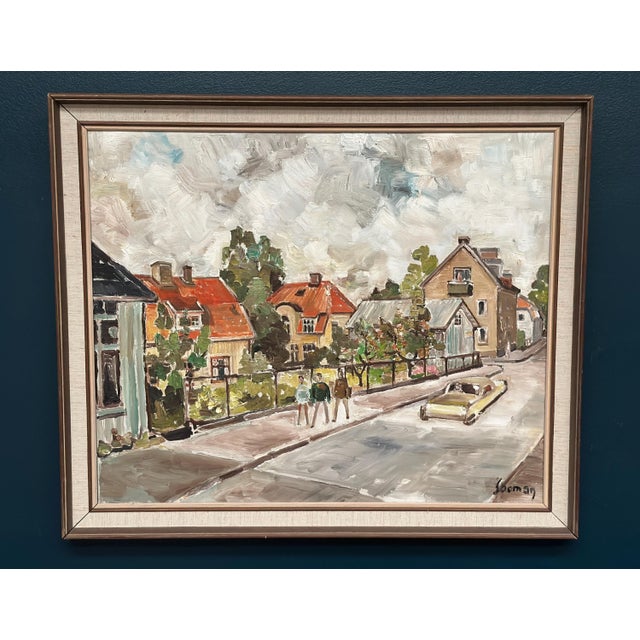 Sooman, City Life II, 1960s, Oil Painting on Canvas, Framed For Sale - Image 13 of 13