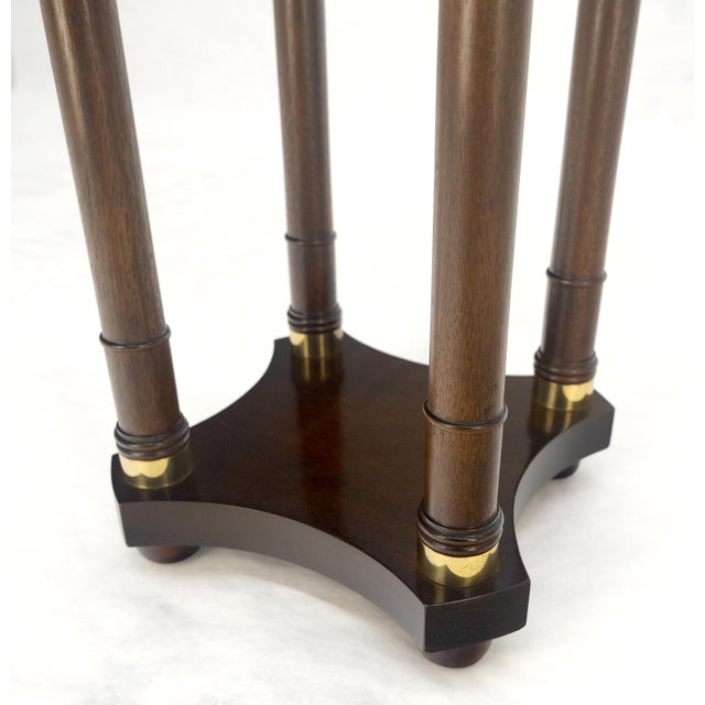 Baker Dark Mahogany 13" Round Neoclassical Pedestal Plant Lamp Stand Table MINT For Sale - Image 10 of 13