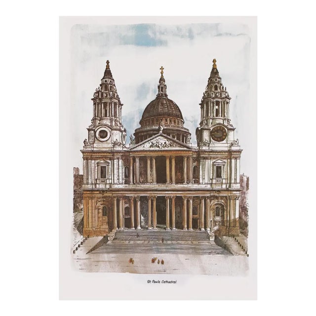 1970s After Bernard Smith "London, St. Paul's Cathedral", Neoclassical Vintage Print For Sale