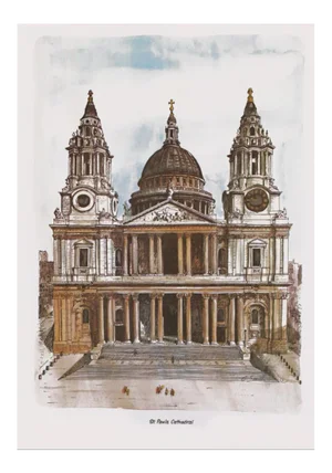 1970s After Bernard Smith "London, St. Paul's Cathedral", Neoclassical Vintage Print