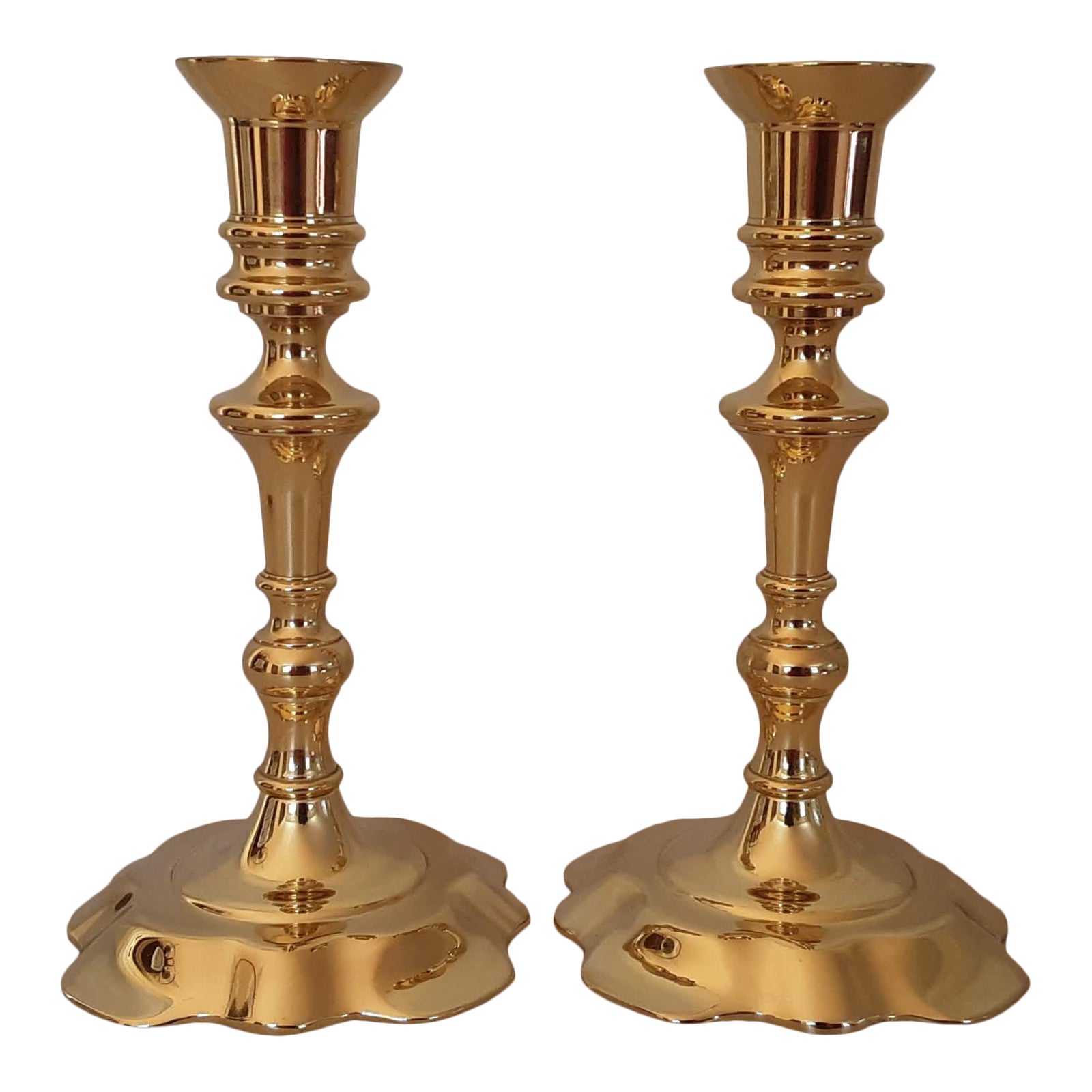 Baldwin Historic Deerfield Collection Solid Brass Candlesticks a Pair