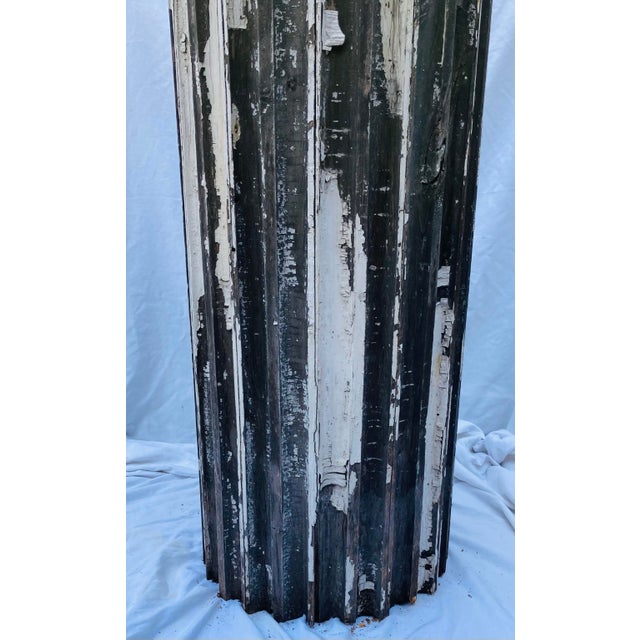Antique Neoclassical Fluted Wood Column Peeling Paint For Sale - Image 4 of 11
