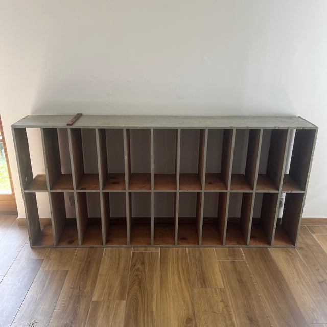 Large Antique Workshop Cabinet with Patinated Wooden Compartments, 1960s For Sale - Image 4 of 18