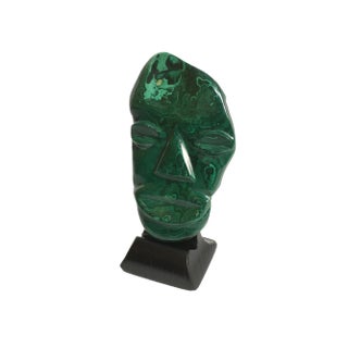 Late 20th Century Malachite Mask Sculpture For Sale