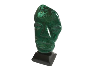 Late 20th Century Malachite Mask Sculpture