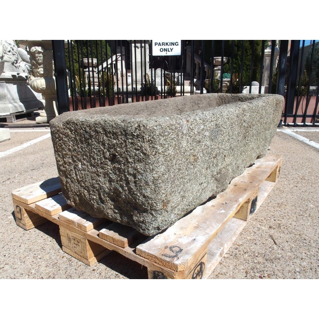 Stone Antique Carved Granite Farm Trough From Normandy, France, 19th Century For Sale - Image 7 of 11