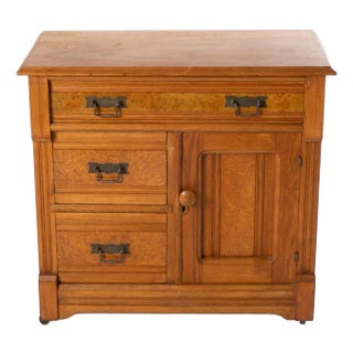 Antique 19th Century Eastlake Oak Washstand For Sale