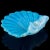 Cenedese Murano Cenedese Opalescent Blue White Italian Art Glass Vintage Mid Century Fan Shape Seashell Bowl For Sale - Image 4 of 7