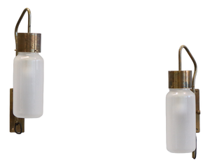 Dominioni Azucena Model LP10 Brass Wall Lamps by Luigi Caccia Dominioni for Azucena, 1958, Set of 2