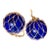 Vintage Pair of Rare 8" Cobalt Blue Hand-Blown Glass Fishing Floats · Original Jute Net For Sale