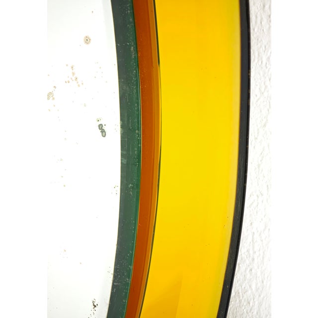 Mid-Century Modern Mid-Century Modern Wall Mirror in Yellow Glass by Cristal Art, Italy, 1960 For Sale - Image 3 of 18