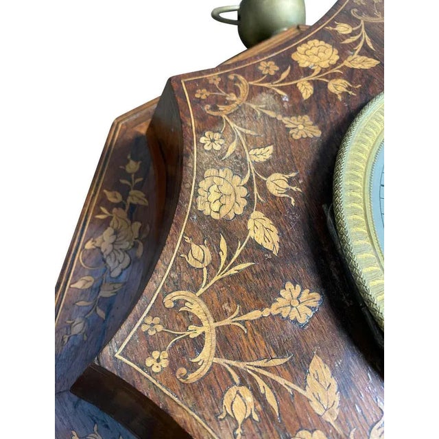 French Rosewood and Boxwood Cased Wall Clock, 19th-Century For Sale - Image 5 of 15