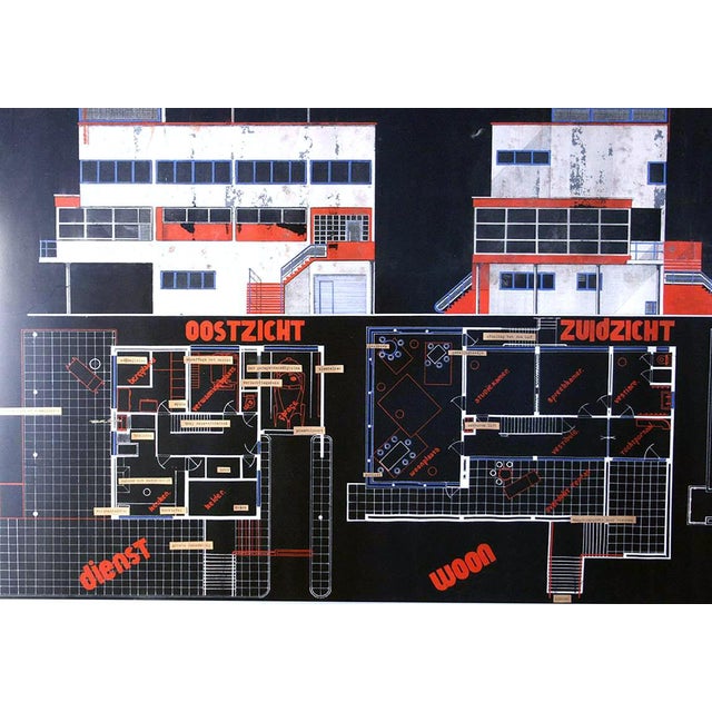 Marcel Seger, Bauhaus Villa Project Blue Print and Perspective, 1932, Charcoal & Pastel & Paper, Framed For Sale - Image 11 of 18