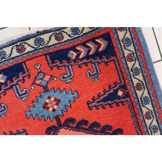 1970s Handmade Vintage Persian Hamadan Rug 3.5' X 4.8' For Sale In New York - Image 6 of 12