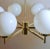 Stilnovo Italian Vintage Brass Chandelier, Opaline Glass Spheres For Sale - Image 6 of 13