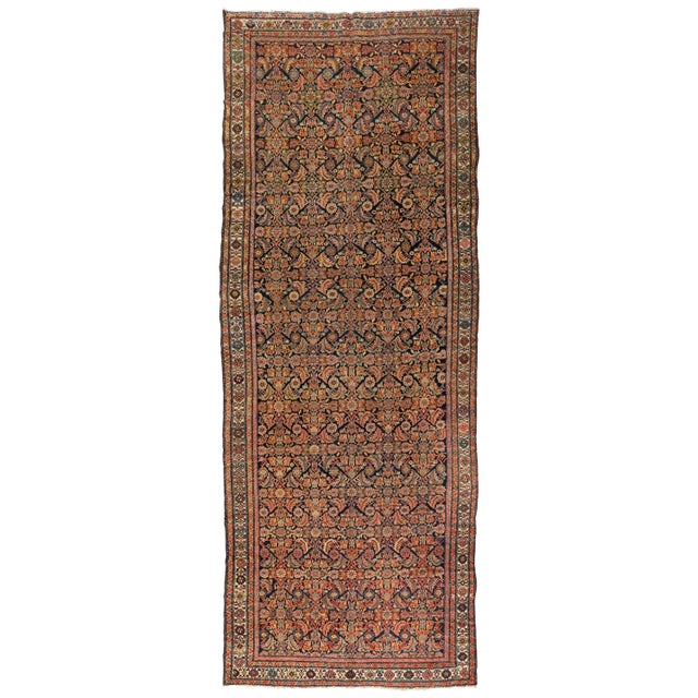 Antique Rust Ivory Navy Blue Geometric Malayer Persian Rug, circa 1880-1900s For Sale In New York - Image 6 of 6