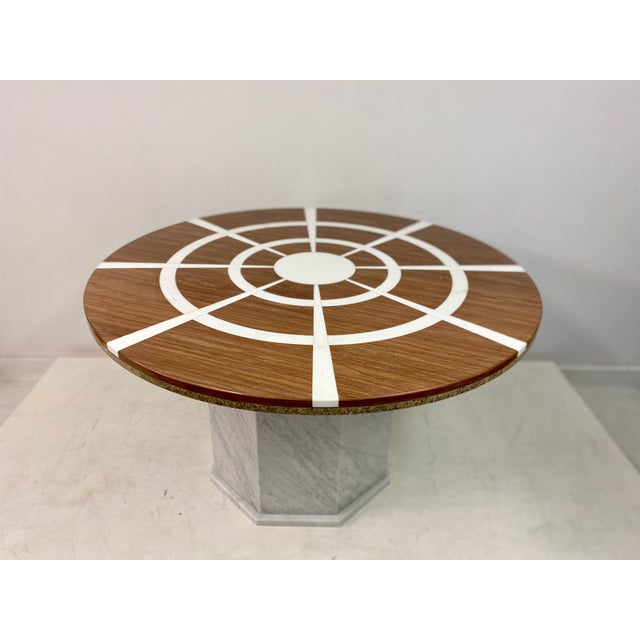 Vintage Red and White Marble Dining Table, 1970s For Sale - Image 3 of 16