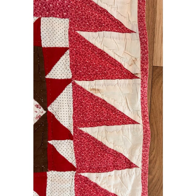 Antique Hand Stitched Quilt For Sale - Image 11 of 11