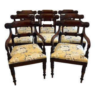 Antique Regency Mahogany Dining and Carver Chairs, 1820, Set of 8 For Sale