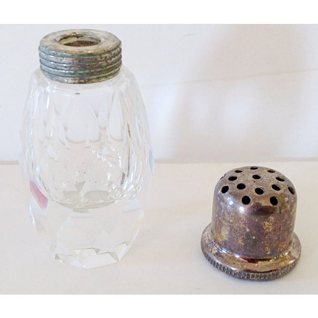 English Crystal and Silver Salt & Pepper Shakers- Set of 4 For Sale - Image 3 of 3