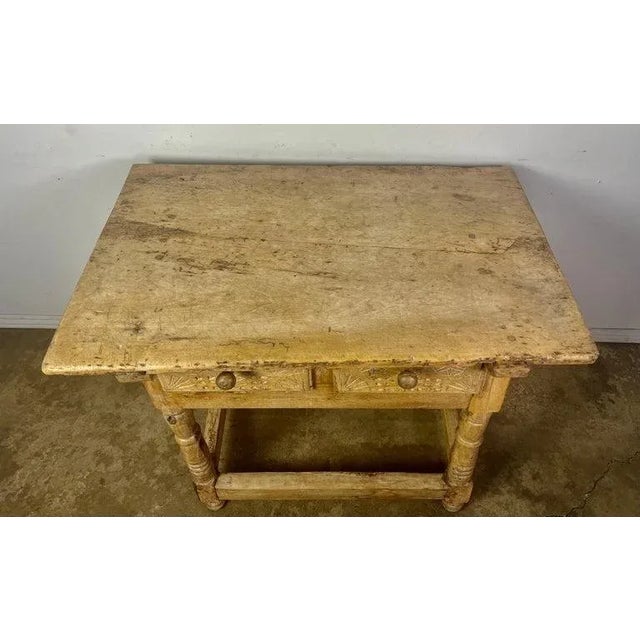 18th Century Bleached Walnut Spanish Colonial Table With Two Drawers For Sale In Los Angeles - Image 6 of 11