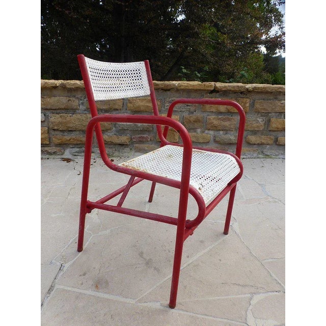 Garden Chairs & Table by Matégot, Set of 5 For Sale - Image 3 of 6