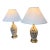 Late 20th Century French Country Countryside Leaf Motif Ceramic Table Lamps, Pair For Sale