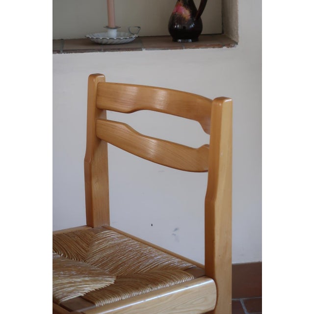 1980s Elm and Rush Dining Chairs from Maison Regain, France, 1980s, Set of 6 For Sale - Image 5 of 13