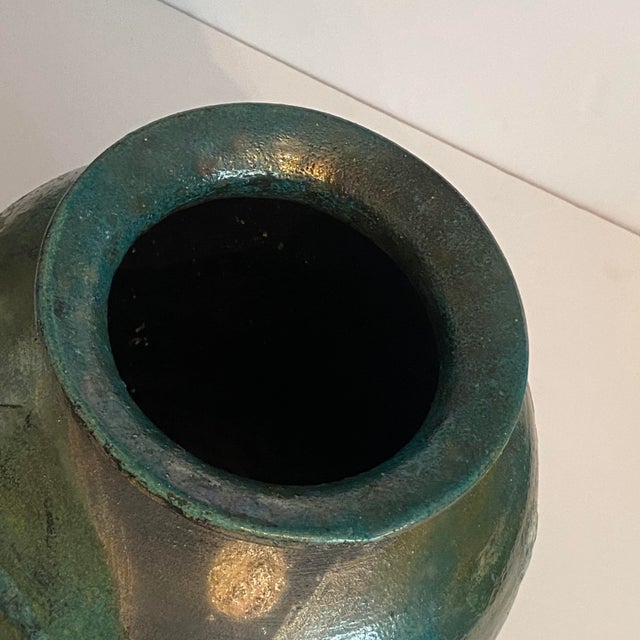 Ceramic Raku Vase Studio Art Pottery For Sale - Image 7 of 11