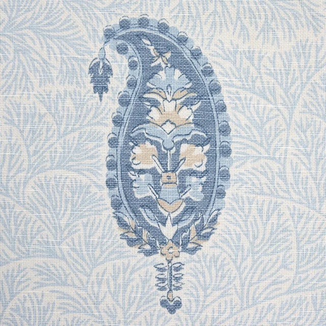 Schumacher Sample - Schumacher x Mark D. Sikes Ojai Paisley Fabric in China Blue For Sale - Image 4 of 6