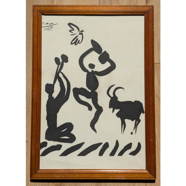 Black Pablo Picasso, Flute Player, 1959, Lithograph, Framed For Sale - Image 8 of 8