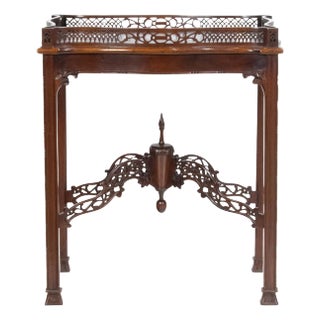 A Chippendale Style Mahogany Tea Table, the Removable Serpentine Tray Top For Sale