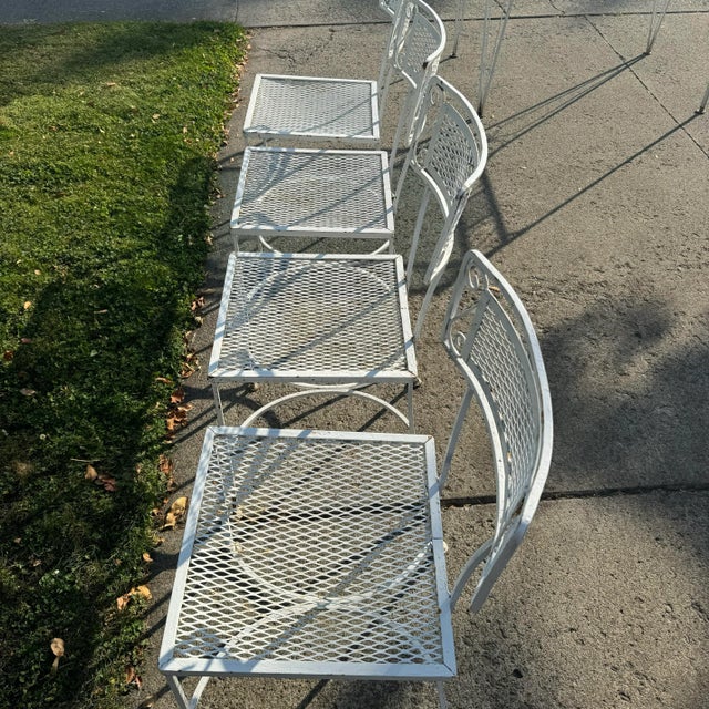 Mid Century Patio Set Outdoor Dining Table & Chairs Distressed Italian Garden Furniture For Sale - Image 12 of 12