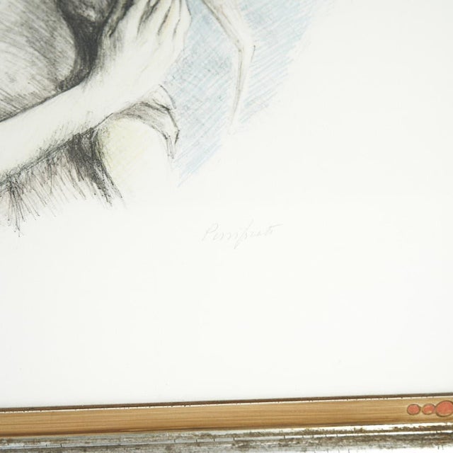 Domenico Purificato, 80/200 Young Woman Surrounded by Birds, 2000s, Lithograph, Framed For Sale - Image 3 of 6