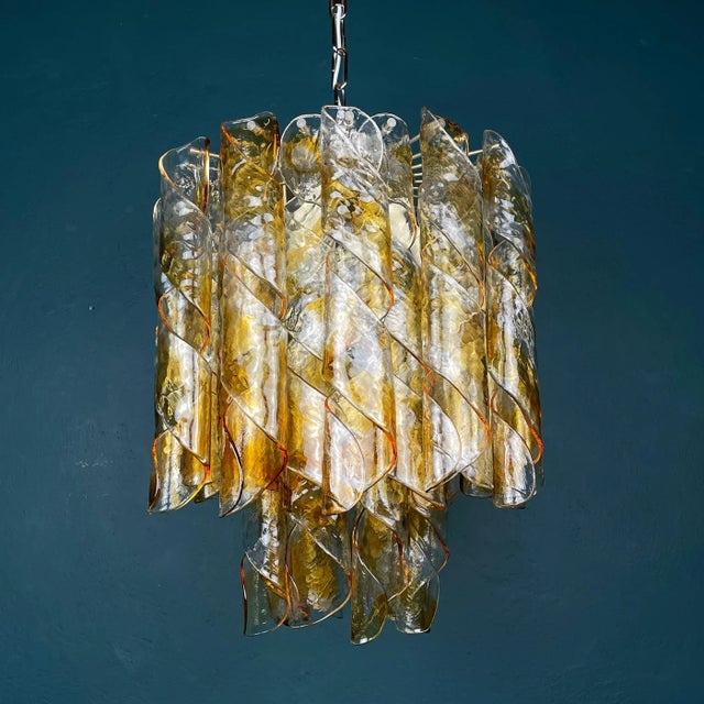 Vintage Murano Torciglioni Chandelier by AV Mazzega, Italy, 1970s For Sale - Image 13 of 13