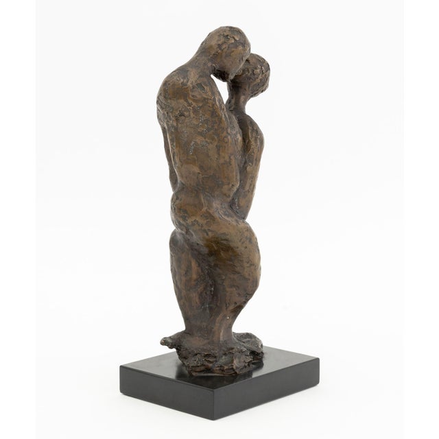 Bronze Illegibly Signed Family Embrace Bronze Sculpture For Sale - Image 8 of 9