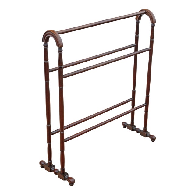 Antique Mahogany Towel Rail Stand, 19th Century For Sale