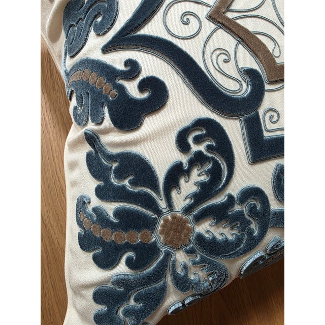 Holland & Sherry Embroidered/Appliqued Pillow For Sale - Image 4 of 6