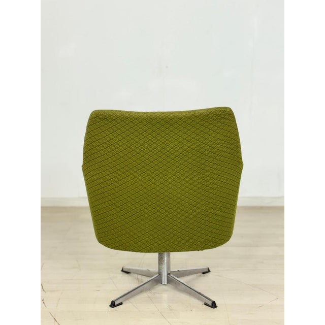 Mid-Century Green Swivel Armchair For Sale - Image 9 of 11