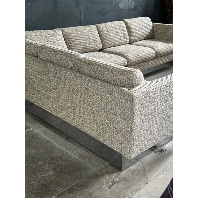 Milo Baughman Milo Baughman Heavy Wool Sectional Sofa For Sale - Image 4 of 10