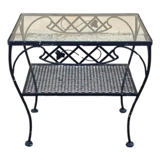 Mid 20th Century Wrought Iron Meadowcraft Salterini Style Side Table For Sale