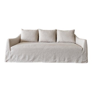 Lyon Sofa by Bloom Home Inc, Greige Belgian Linen, Modern Design For Sale