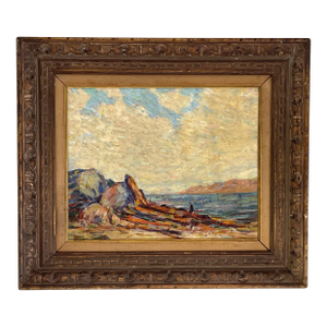 Mid 20th Century Driftwood Along the Narragansett by Herbert Nelson Hoovin