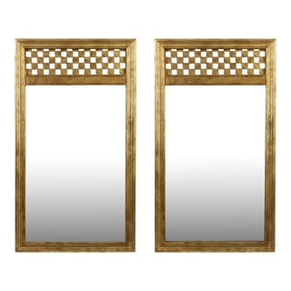A Pair of Tall Gold Mirrors For Sale