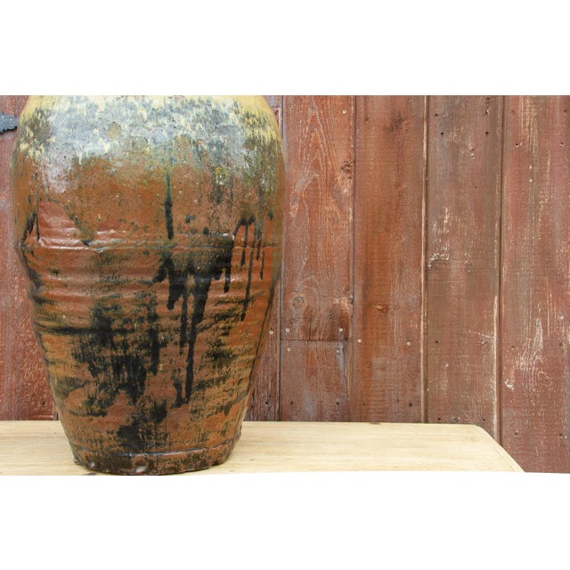 Celadon 19th Century Antique Chinese Celadon Wine Earthenware Jar For Sale - Image 8 of 12