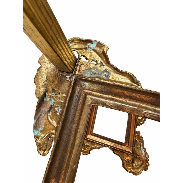 Vintage Hollywood Regency 2-Tier Brass & Marble Stand For Sale - Image 12 of 12