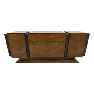 Mid-Century Modern United Tiki Walnut 9-Drawer Dresser For Sale