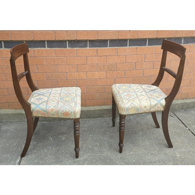Brown Set of Four Victorian Mahogany Upholstered Side Chairs For Sale - Image 8 of 10
