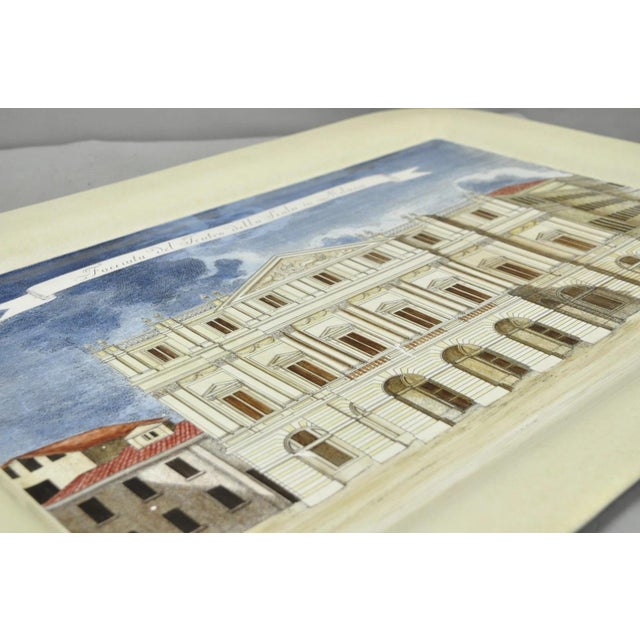 Vintage Fornasetti Milano Italy Italian Large Tole Metal Tray Piazza Della Scala For Sale - Image 16 of 18